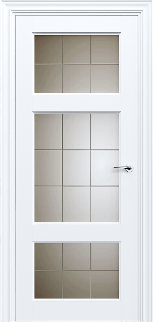 Classic 542 Белый лёд Сатинато Английская решетка 4мм